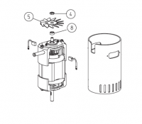 Лопасть вентилятора двигателя с гайкой и распорным кольцом Elan (LAGLER) [5+4+8] (арт.350.65.02.100+0439.1008.800+350.65.04.105)