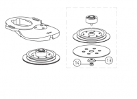 Бумагу зажимающая шайба с гайкой Elan (LAGLER) [13+14] (арт.350.03.16.100+0934.1008.000)