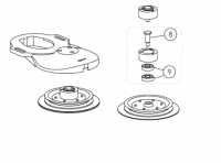 Подшипники и ось шлифовальной тарелки 150мм Elan (LAGLER) [8+2х9] (арт.350.03.12.105+6001.0012.202)