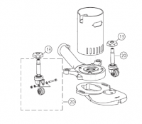 Направляющий ролик (колесо) в сборе Elan (LAGLER) [20] (арт.320.05.00.200)