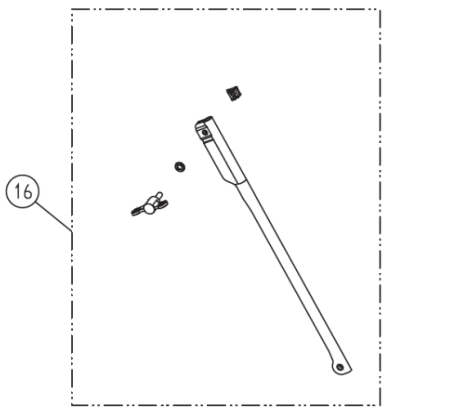 Lagler Hummel - рычажный механизм (нижняя часть) в сборе [16] (арт.100.04.09.100)