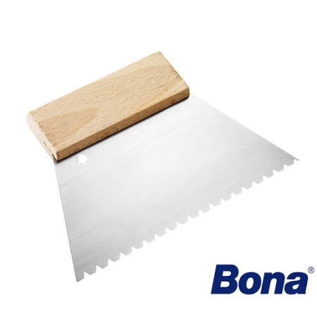 Шпатель зубчатый 200F (BONA) Для ровных оснований 1м2/0.2кг.