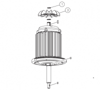 Лопасти вентилятора мотора+2 стопорных кольца Trio (LAGLER) [3+2х1] (арт. 900.65.08.100 + 0471.0020.000)