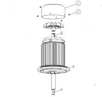 Крышка вентилятора мотора+4 винта Trio (LAGLER) [4+4х5] (арт. 900.65.09.100 + 7985.1004.805)